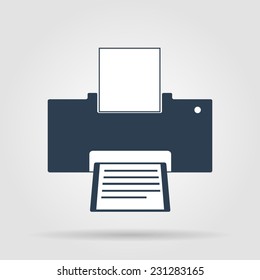 Printer icon, vector illustration. Flat design style.