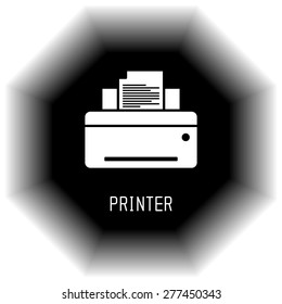 Printer icon, vector illustration. Flat design style