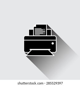Printer icon, vector illustration. Flat design style