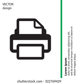 Printer icon, vector illustration. Flat design style
