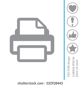 Printer icon, vector illustration. Flat design style