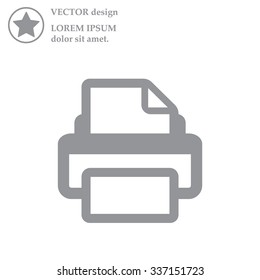 Printer icon, vector illustration. Flat design style