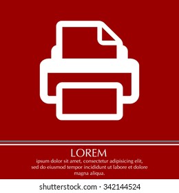 Printer icon, vector illustration. Flat design style