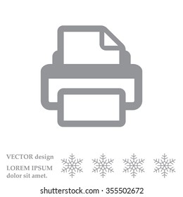 Printer icon, vector illustration. Flat design style