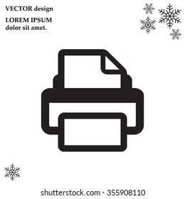 Printer icon, vector illustration. Flat design style