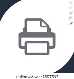 Printer icon, vector illustration. Flat design style