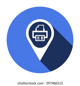 Printer  icon, vector illustration. Flat design style