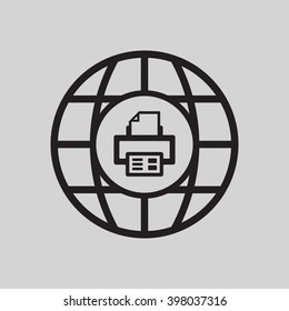 Printer  icon, vector illustration. Flat design style