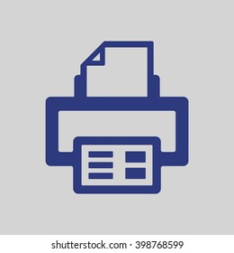 Printer  icon, vector illustration. Flat design style