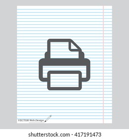 Printer icon, vector illustration. Flat design style