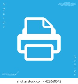 Printer icon, vector illustration. Flat design style
