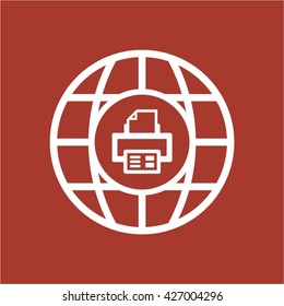 Printer  icon, vector illustration. Flat design style