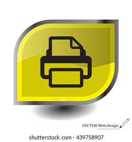 Printer icon, vector illustration. Flat design style