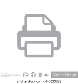 Printer icon, vector illustration. Flat design style