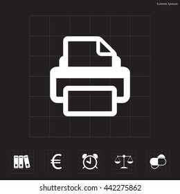 Printer icon, vector illustration. Flat design style