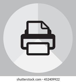 Printer icon, vector illustration. Flat design style