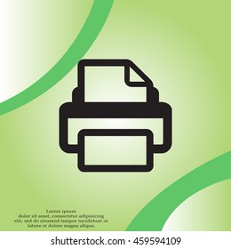 Printer icon, vector illustration. Flat design style