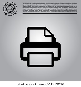 Printer icon, vector illustration. Flat design style