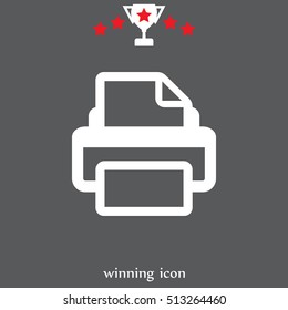 Printer icon, vector illustration. Flat design style