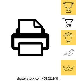 Printer icon, vector illustration. Flat design style