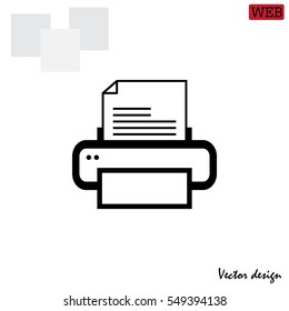 Printer icon, vector illustration. Flat design style
