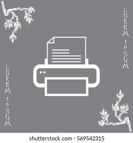 Printer icon, vector illustration. Flat design style