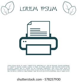 Printer icon, vector illustration. Flat design style