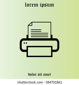 Printer icon, vector illustration. Flat design style