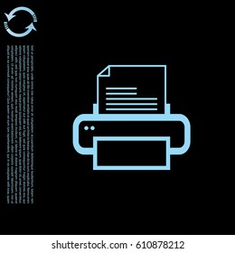 Printer icon, vector illustration. Flat design style