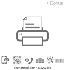 Printer icon, vector illustration. Flat design style