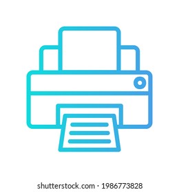 Printer icon vector illustration in gradient style about multimedia for any projects, use for website mobile app presentation