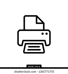 Printer Icon Vector Illustration Logo Template