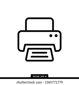 Printer Icon Vector Illustration Logo Template