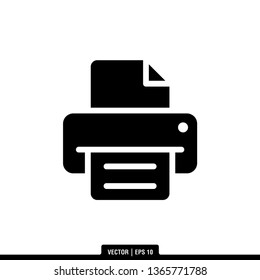 Printer Icon Vector Illustration Logo Template