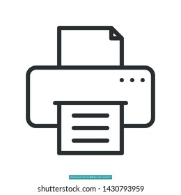 Printer Icon Vector Illustration Logo Template