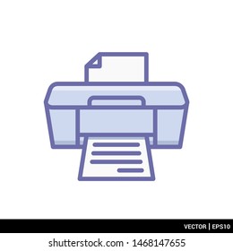 Printer icon vector illustration logo template. EPS 10