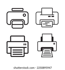 printer icon vector illustration logo design