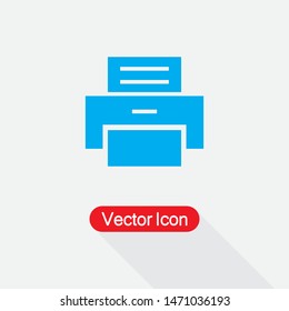 Printer Icon Vector Illustration On Light Gray Background Eps10