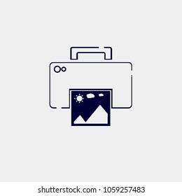 printer icon vector, illustration. photo icon