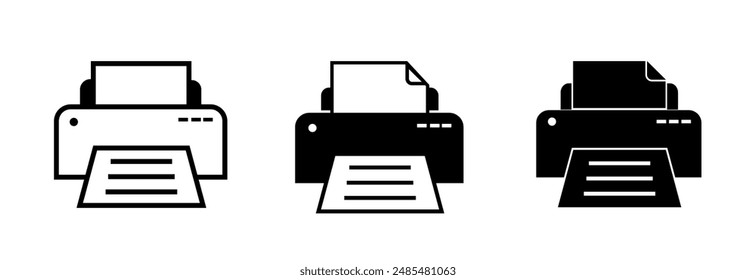 Printer icon vector illustration, Print icon set, printer sign and symbol isolated, printer icon for app web signs, Printer clip art in trendy flat design, print sign vector, print outline design.