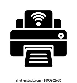 Printer icon vector illustration in solid style about internet of things for any projects, use for website mobile app presentation