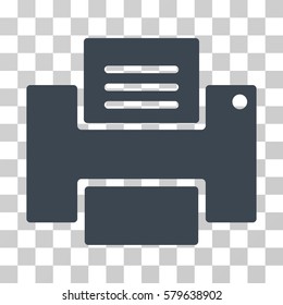 Printer icon. Vector illustration style is flat iconic symbol, smooth blue color, transparent background. Designed for web and software interfaces.