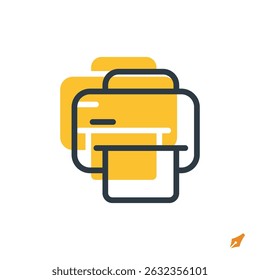 Ilustración vectorial del icono de la impresora. símbolo de la impresora aislado en el fondo blanco
