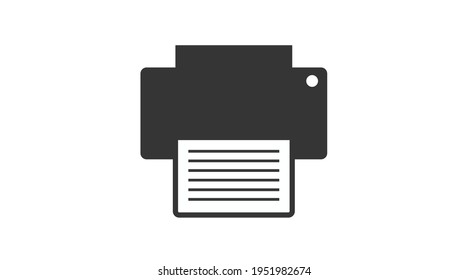 Printer Icon. Vector isolated black illustration of a printer. Print sign
