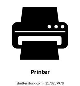 Printer icon vector isolated on white background, logo concept of Printer sign on transparent background, filled black symbol