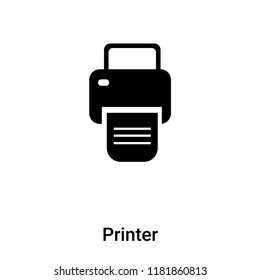 Printer icon vector isolated on white background, logo concept of Printer sign on transparent background, filled black symbol