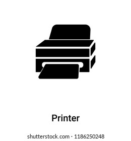 Printer icon vector isolated on white background, logo concept of Printer sign on transparent background, filled black symbol