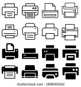 Printer Icon Vector Set. Copy Machine Illustration Sign Collection. Copy Symbol.