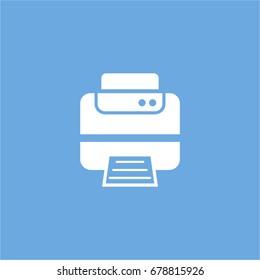 printer icon. vector sign symbol on blue background