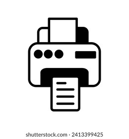 printer icon with white background vector stock illustration